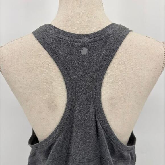 Yogalicious Scoop Neck Sleeveless Heather Racerback Workout Tank Top Gray Large - Picture 8 of 11